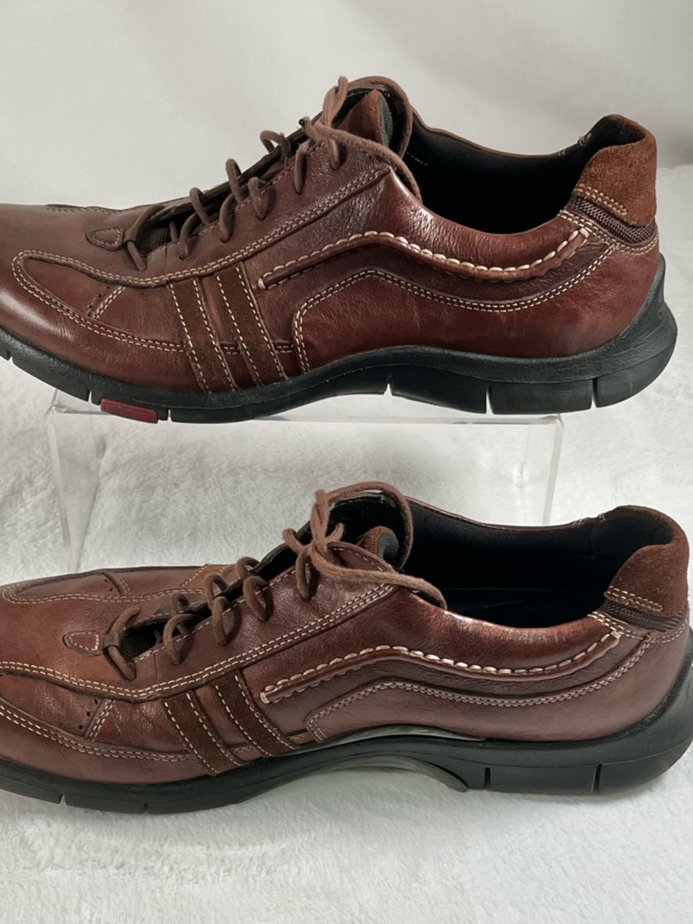 Clark's Privo Brown Leather Suede Lace Up Casual Mens Shoes Size US 11.5 M - Picture 3 of 11